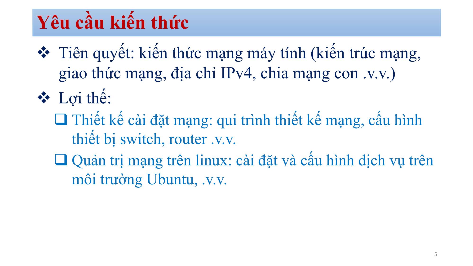 Bài giảng Quản trị mạng - Giới thiệu - Bùi Minh Quân trang 5