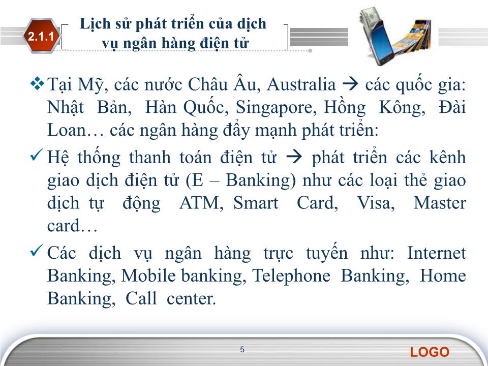 Bài giảng Tài chính ngân hàng - Chương 2: Tổng quan về dịch vụ ngân hàng điện tử trang 4