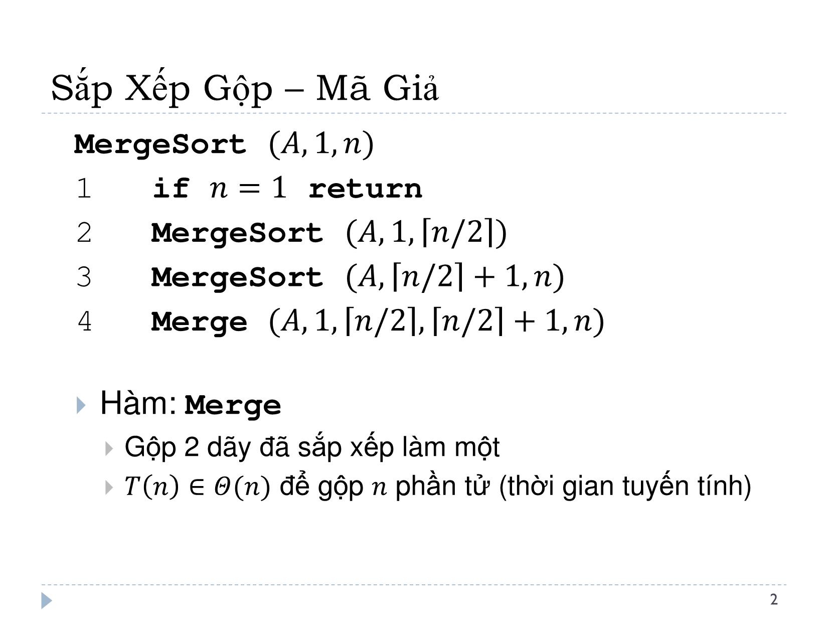 Bài giảng Thiết kế và đánh giá thuật toán - Bài 3: Phân tích đệ quy - Lê Nguyên Khôi trang 3