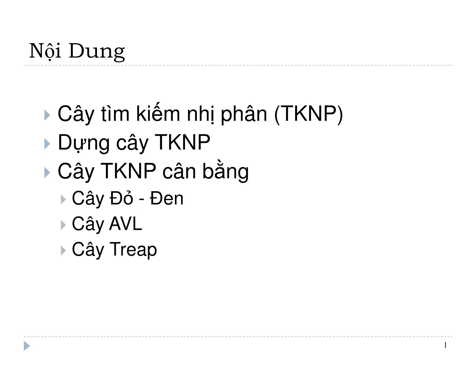 Bài giảng Thiết kế và đánh giá thuật toán - Bài 7: Cây tìm kiếm nhị phân - Lê Nguyên Khôi trang 2