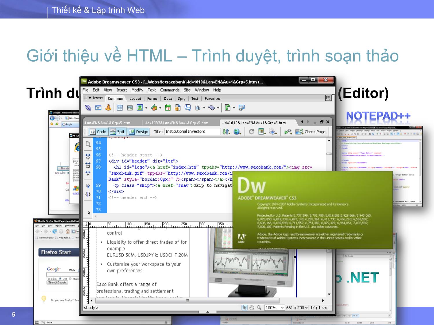 Bài giảng Thiết kế và lập trình Web - Bài 2: HTML căn bản trang 5