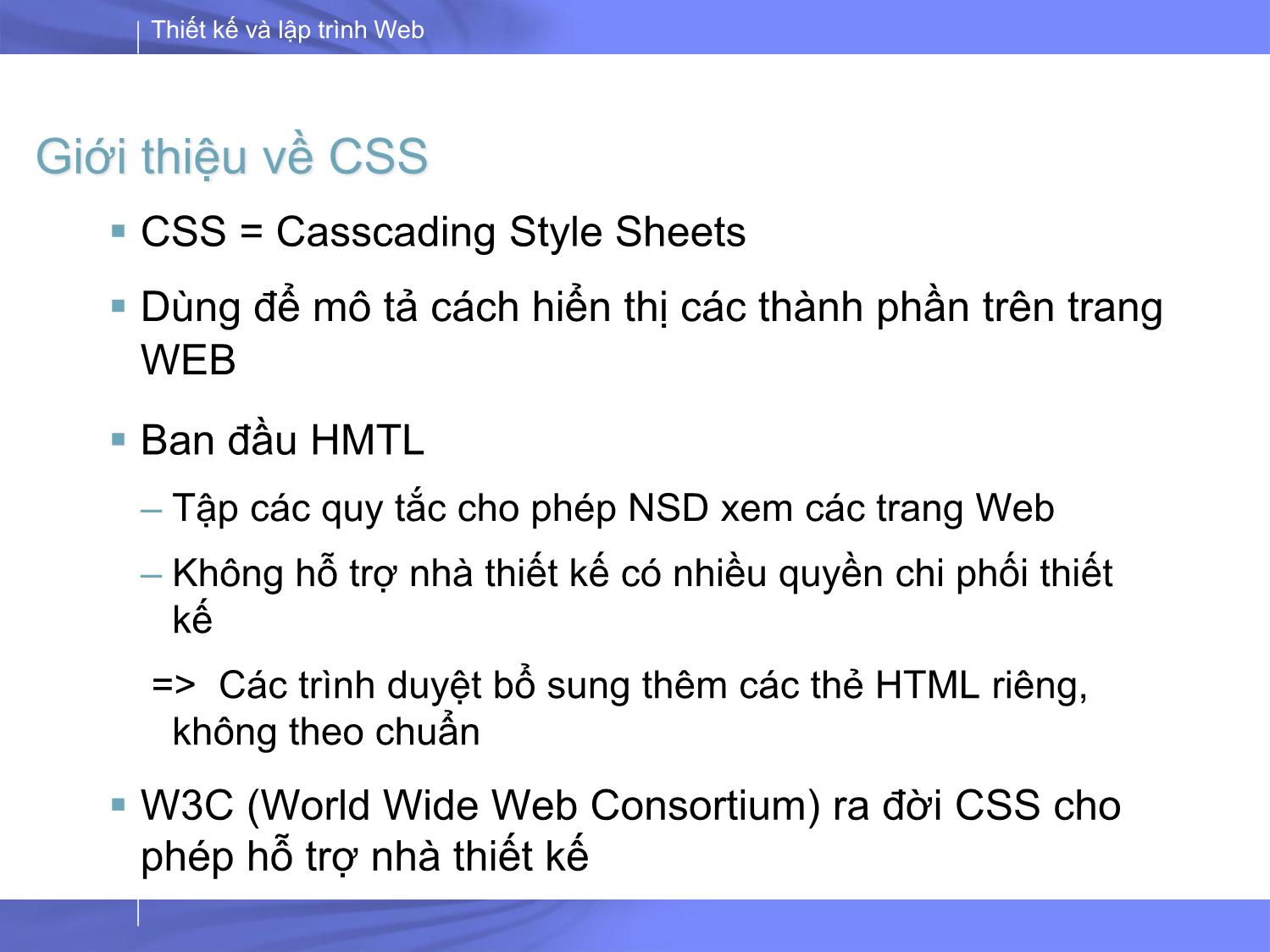 Bài giảng Thiết kế và lập trình Web - Bài 3: CSS trang 4