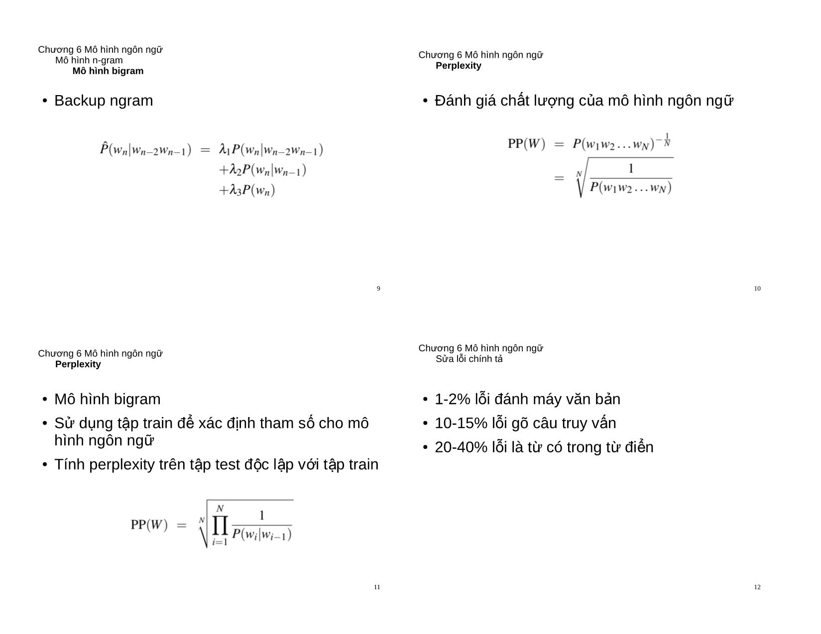 Bài giảng Xử lý ngôn ngữ tự nhiên - Chương 6: Mô hình ngôn ngữ trang 3