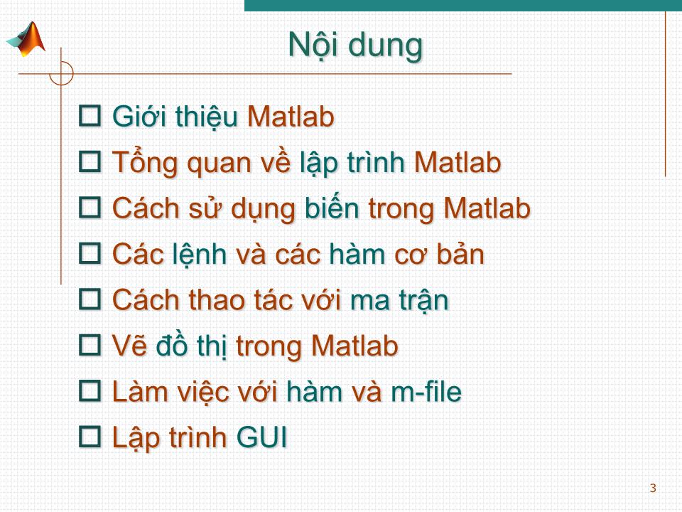 Bài giảng Xử lý tín hiệu nâng cao - Chương 1: Tổng quan về công cụ Matlab trang 2