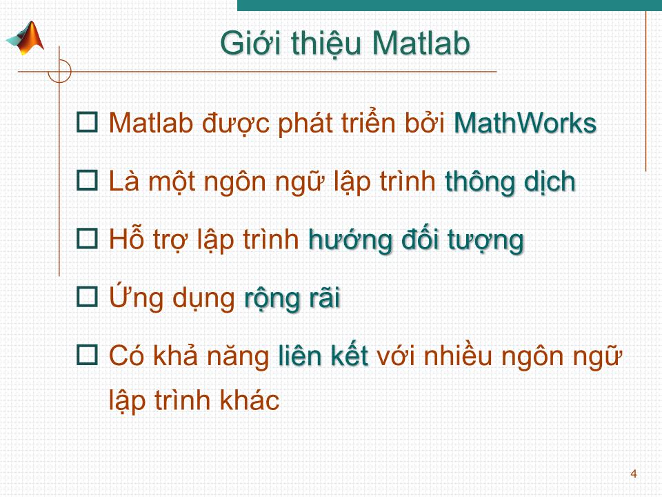 Bài giảng Xử lý tín hiệu nâng cao - Chương 1: Tổng quan về công cụ Matlab trang 3