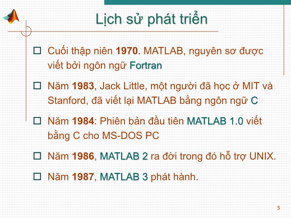 Bài giảng Xử lý tín hiệu nâng cao - Chương 1: Tổng quan về công cụ Matlab trang 4