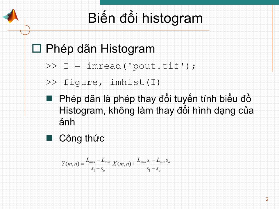 Bài giảng Xử lý tín hiệu nâng cao - Chương 6: Xử lý ảnh trong Matlab trang 1