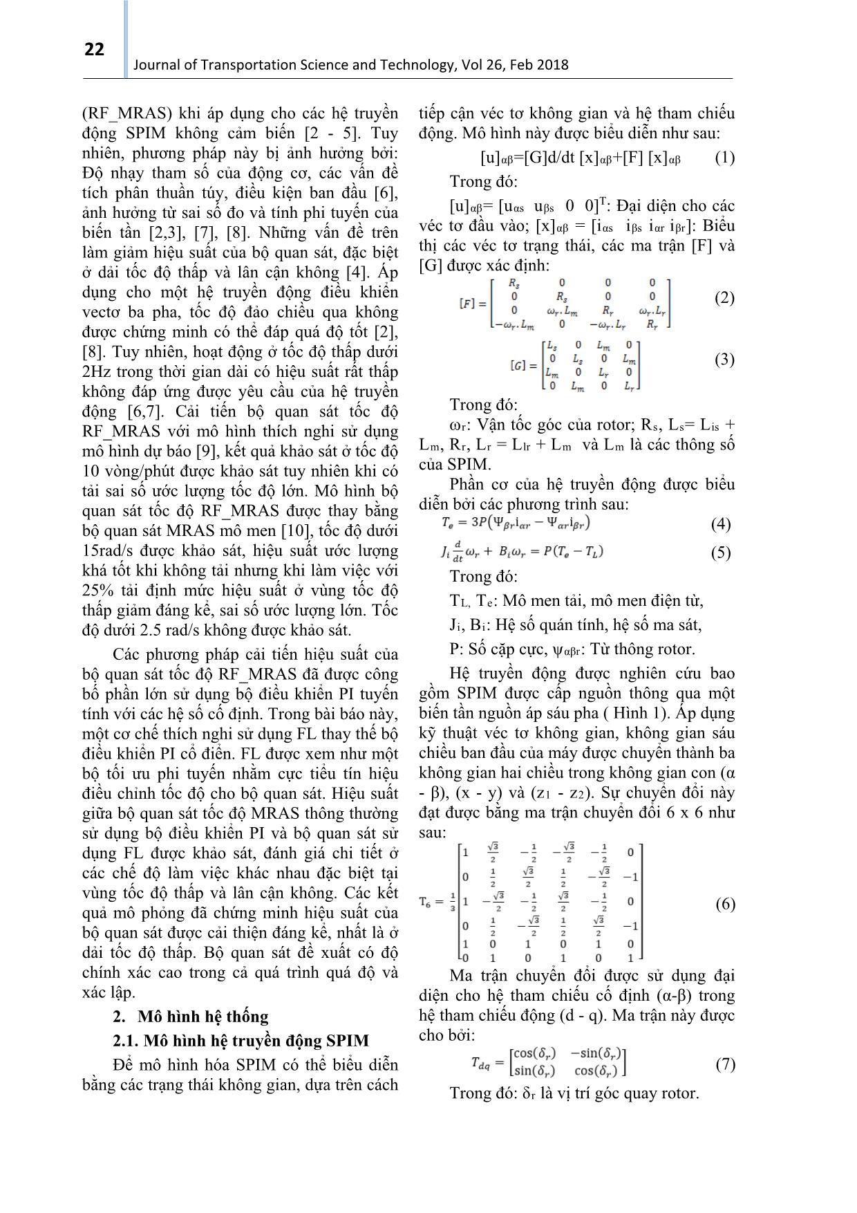 Bộ quan sát tốc độ sử dụng logic mờ cho hệ truyền động spim hiệu suất cao trang 2