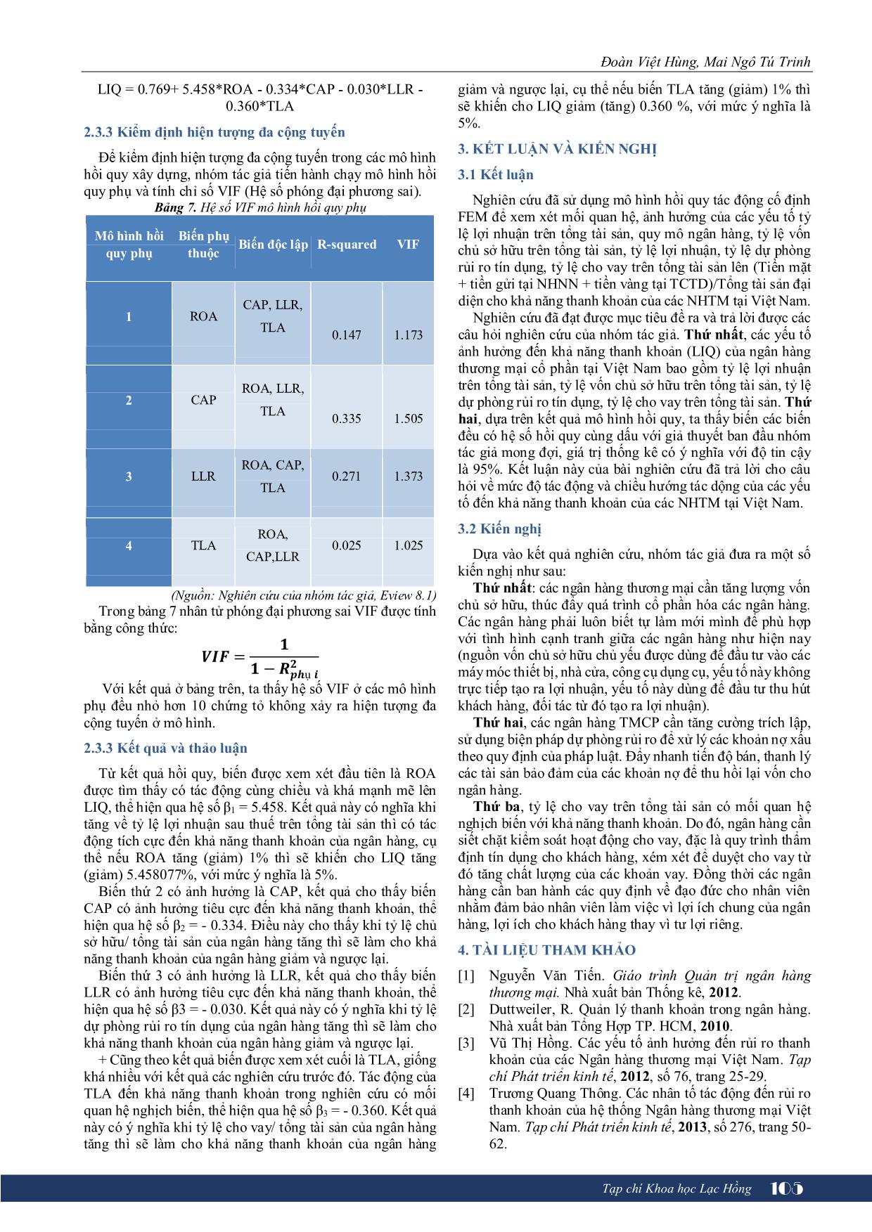 Các yếu tố ảnh hưởng đến khả năng thanh khoản của ngân hàng thương mại tại Việt Nam trang 5
