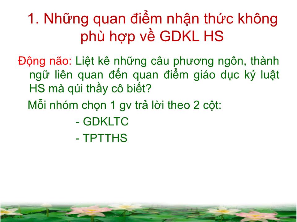 Chuyên đề Các biện pháp và hình thức tổ chức hoạt động giáo dục nhằm thực hiện kỷ luật tích cực trong trường THPT trang 5