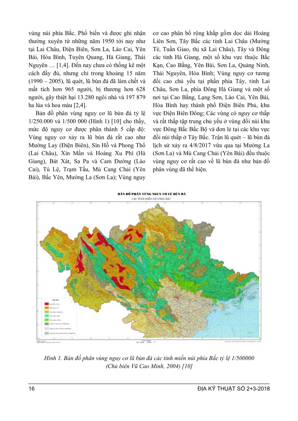 Đặc điểm lũ bùn đá và giải pháp cấu trúc linh hoạt giảm nhẹ tai biến do lũ bùn đá ở vùng núi phía Bắc Việt Nam trang 2