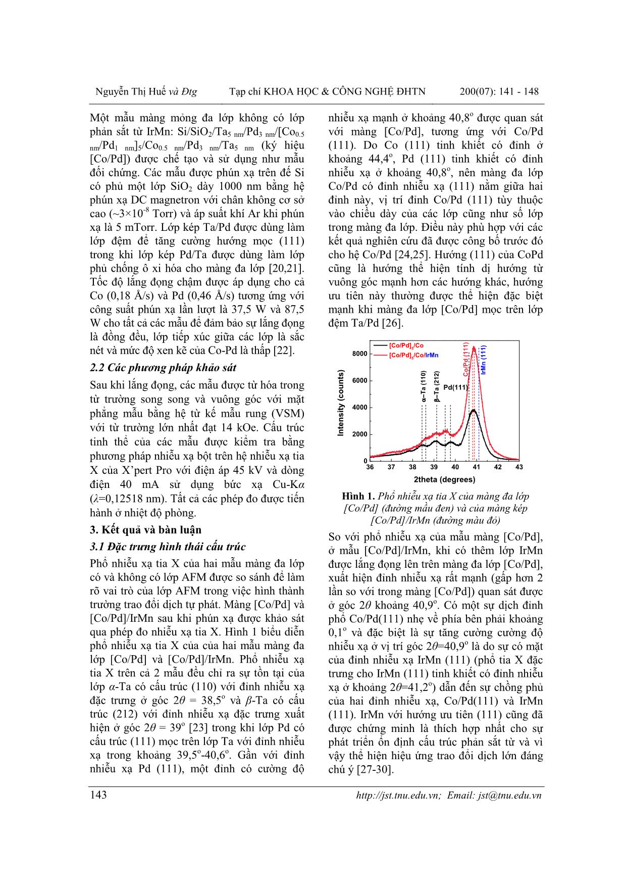 Điều biến trường trao đổi dịch và lực kháng từ theo phương vuông góc trong màng đa lớp [co/pd]/irmn trang 3