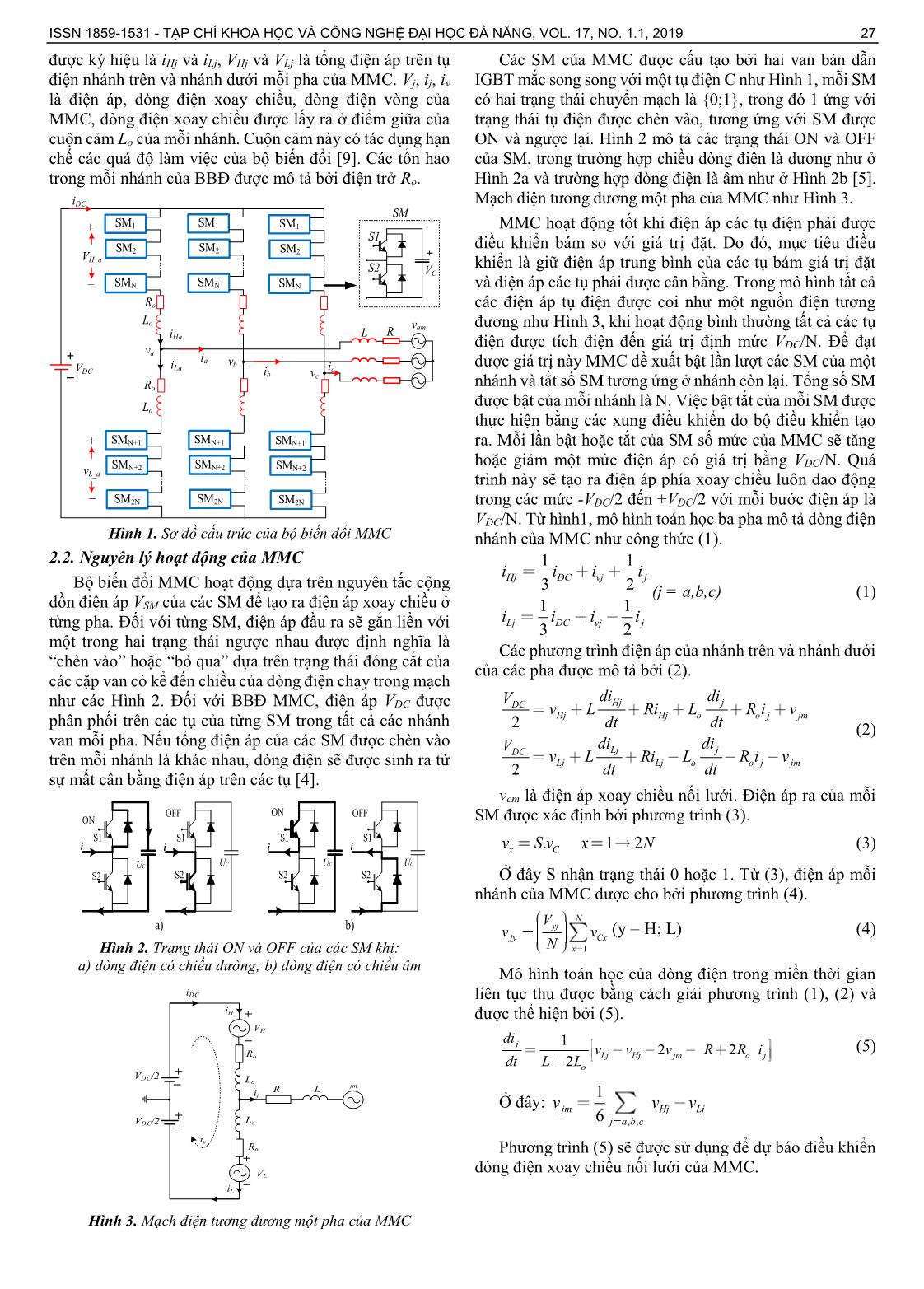 Điều khiển bộ biến đổi đa mức có cấu trúc mmc nối lưới dựa trên phương pháp điều khiển dự báo dòng điện trang 2