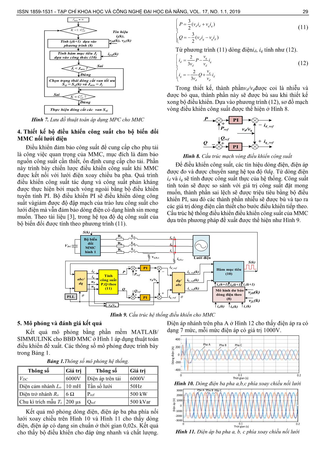 Điều khiển bộ biến đổi đa mức có cấu trúc mmc nối lưới dựa trên phương pháp điều khiển dự báo dòng điện trang 4