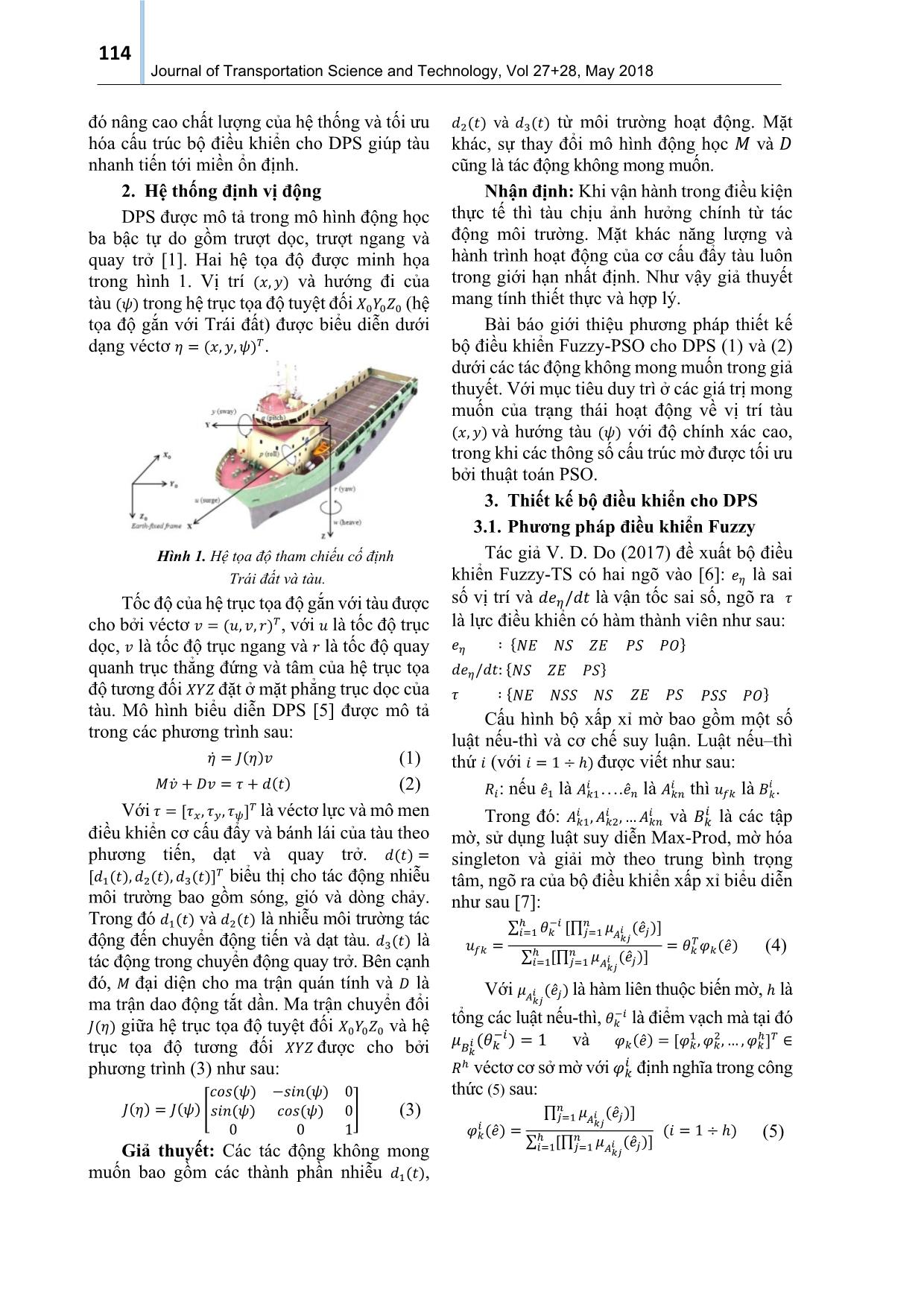 Điều khiển tối ưu hệ thống định vị động dựa trên kỹ thuật nâng cao Fuzzy-Pso trang 2