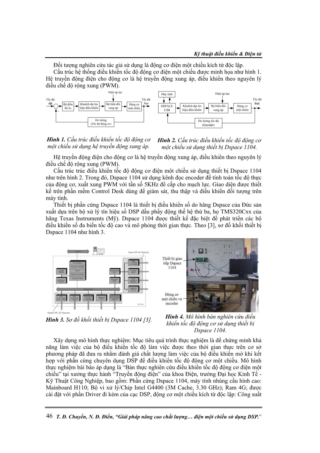 Giải pháp nâng cao chất lượng điều khiển động cơ điện một chiều sử dụng DSP trang 2