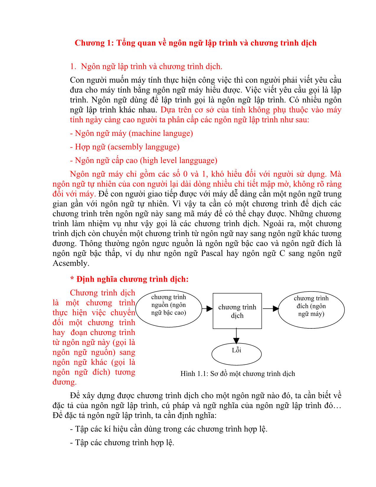 Giáo trình Chương trình dịch (Phần 1) trang 5