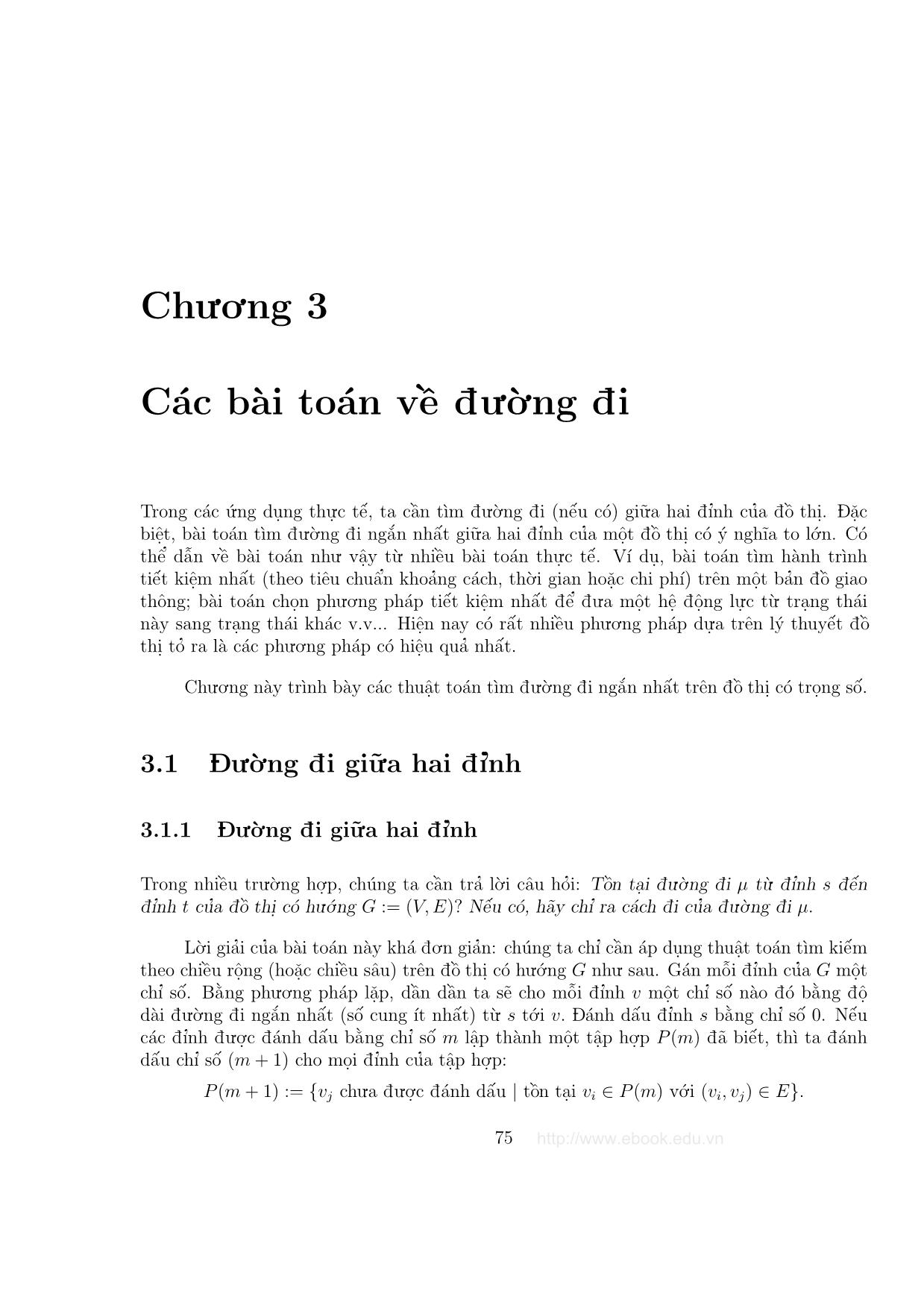 Giáo trình Đồ thị và các thuật toán - Chương 3: Các bài toán về đường đi trang 1