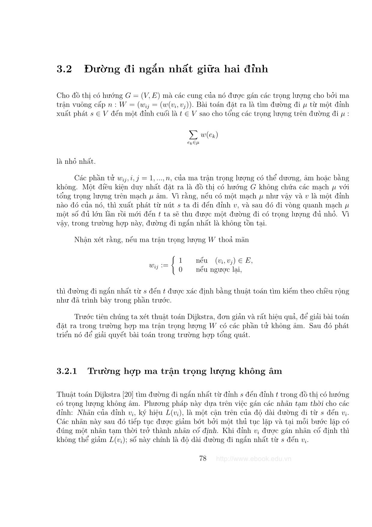 Giáo trình Đồ thị và các thuật toán - Chương 3: Các bài toán về đường đi trang 4