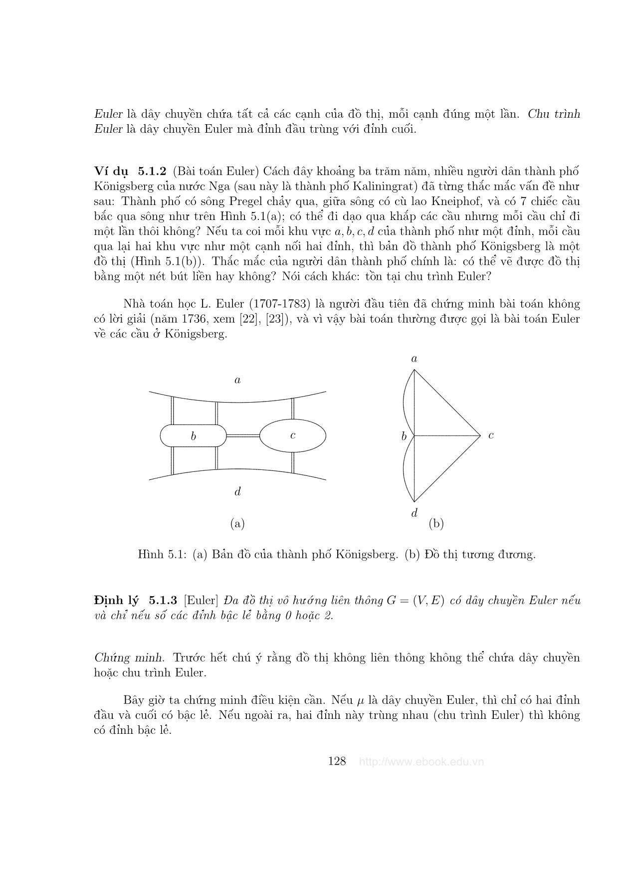 Giáo trình Đồ thị và các thuật toán - Chương 5: Bài toán Euler và bài toán Hamilton trang 2