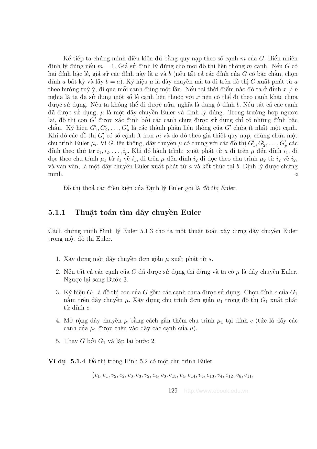Giáo trình Đồ thị và các thuật toán - Chương 5: Bài toán Euler và bài toán Hamilton trang 3
