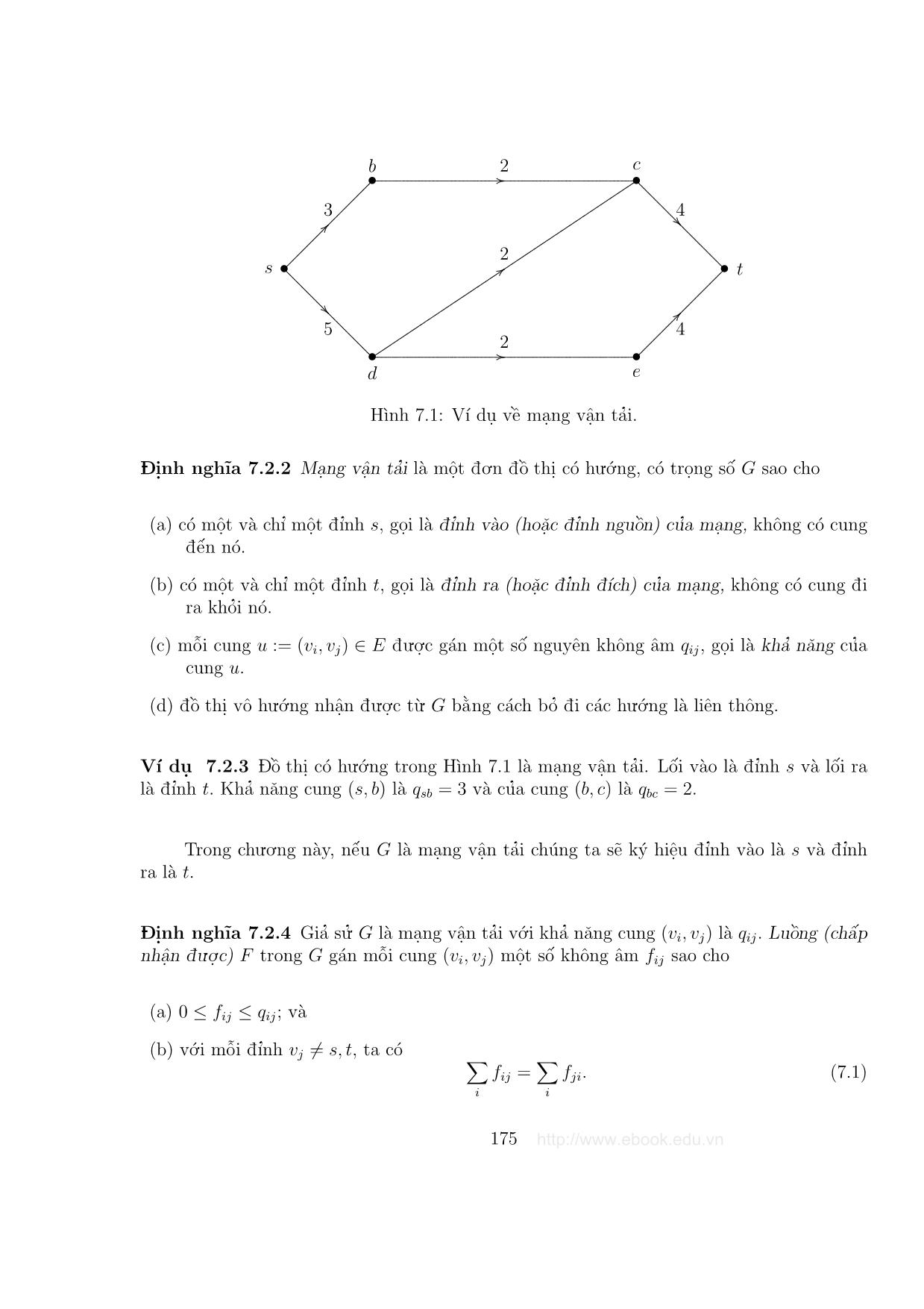 Giáo trình Đồ thị và các thuật toán - Chương 7: Mạng vận tải trang 3