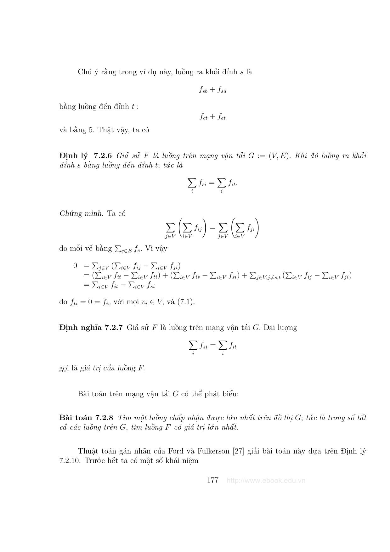 Giáo trình Đồ thị và các thuật toán - Chương 7: Mạng vận tải trang 5