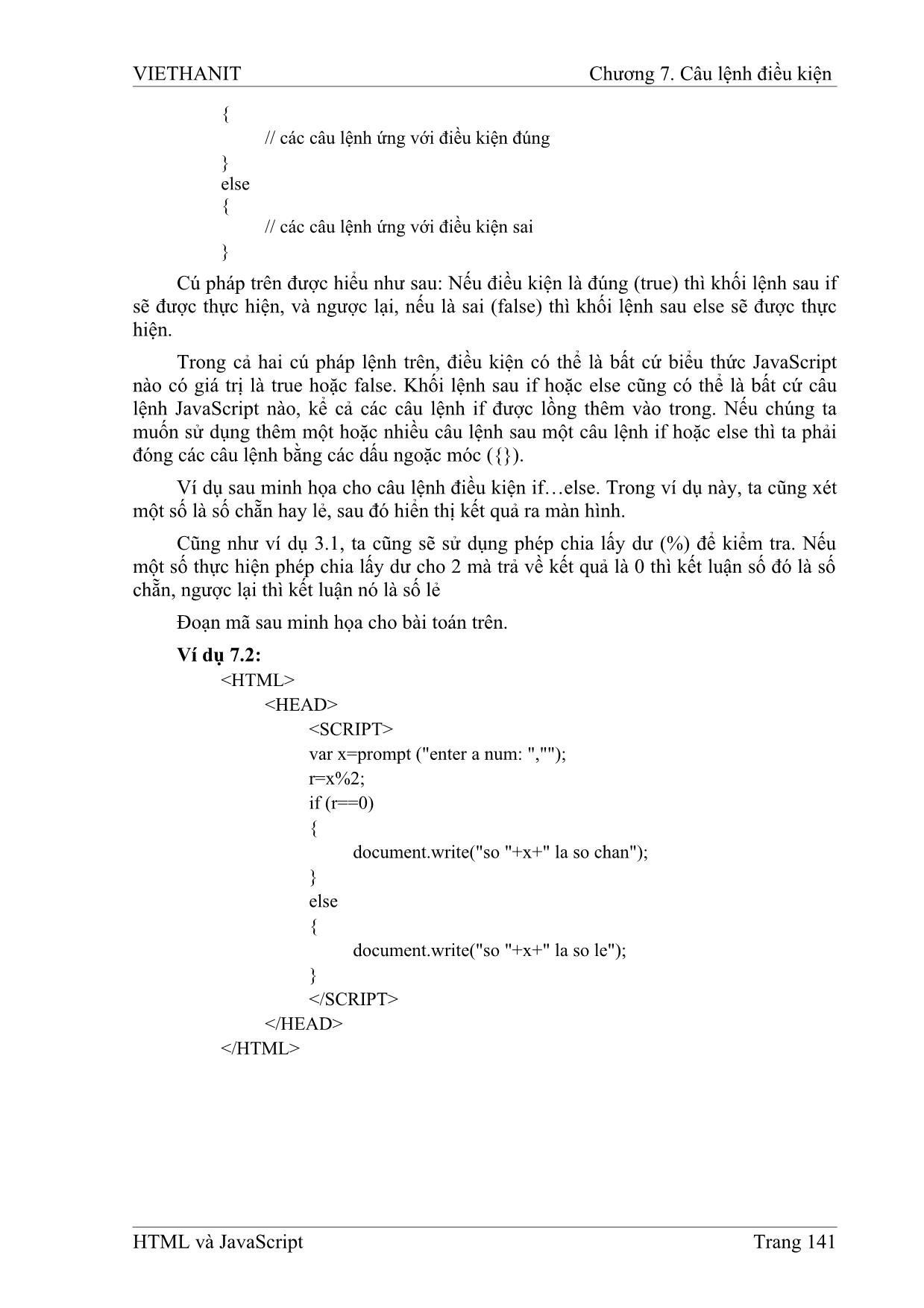 Giáo trình HTML và JavaScript (Phần 2) trang 3