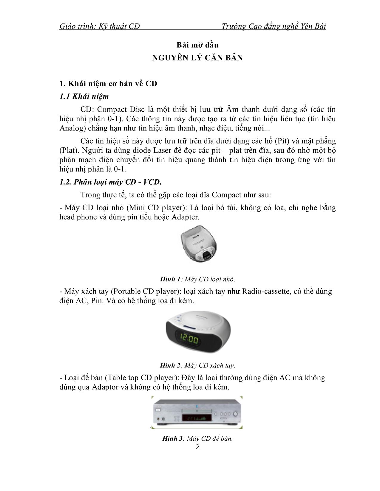 Giáo trình Kỹ thuật CD (Phần 1) trang 3