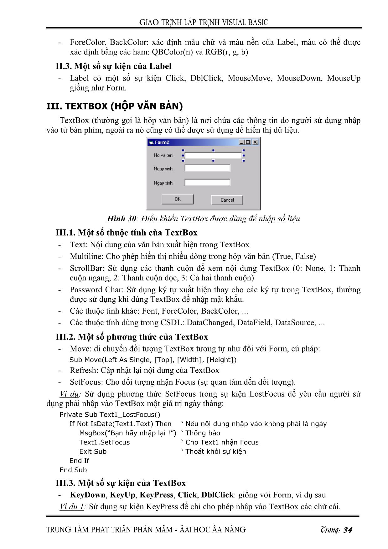 Giáo trình Lập trình Visual Basic (Phần 2) trang 4