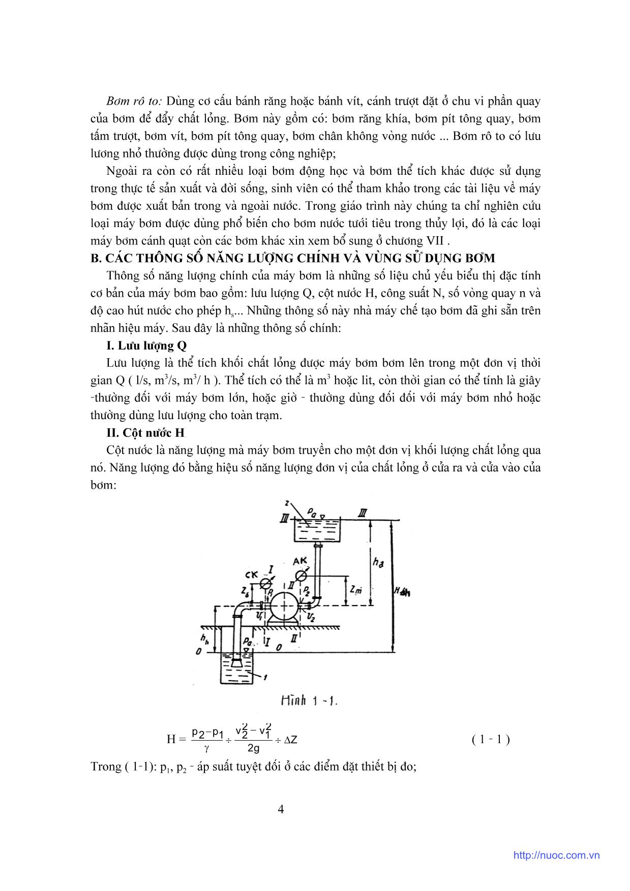 Giáo trình Máy bơm và trạm bơm trang 4