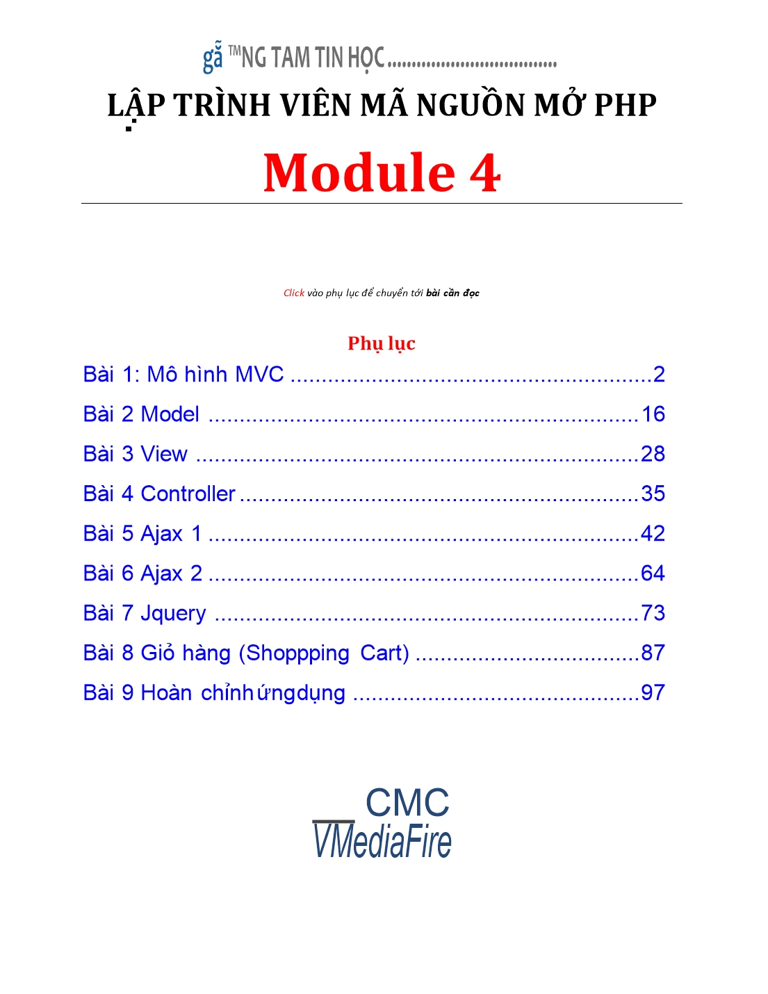 Giáo trình Module 4: Lập trình viên mã nguồn mở PHP - Bài 1: Mô hình MVC trang 1
