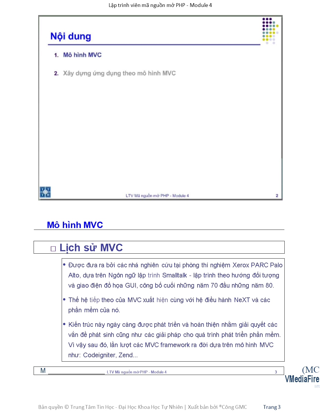 Giáo trình Module 4: Lập trình viên mã nguồn mở PHP - Bài 1: Mô hình MVC trang 3