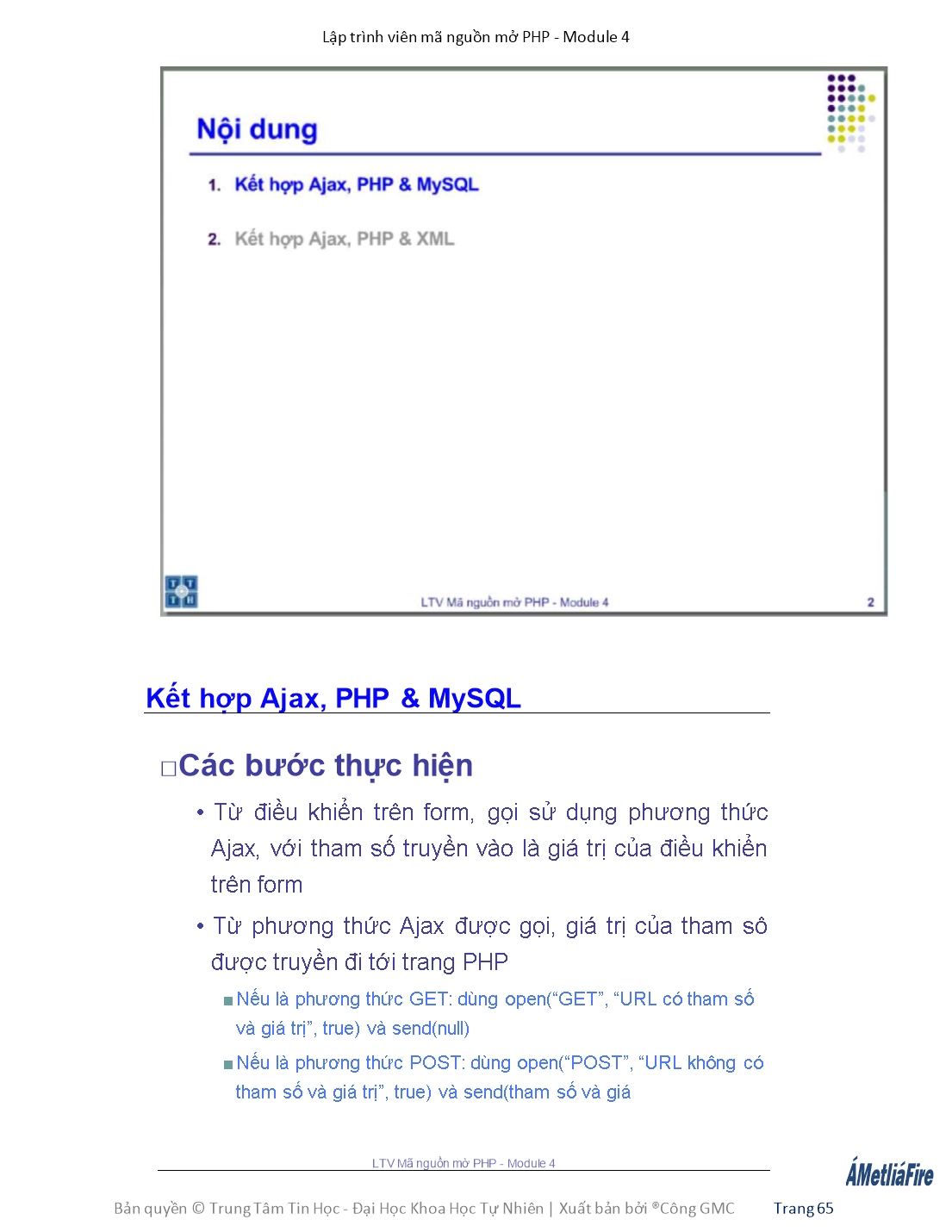 Giáo trình Module 4: Lập trình viên mã nguồn mở PHP - Bài 6: Ajax 2 trang 2