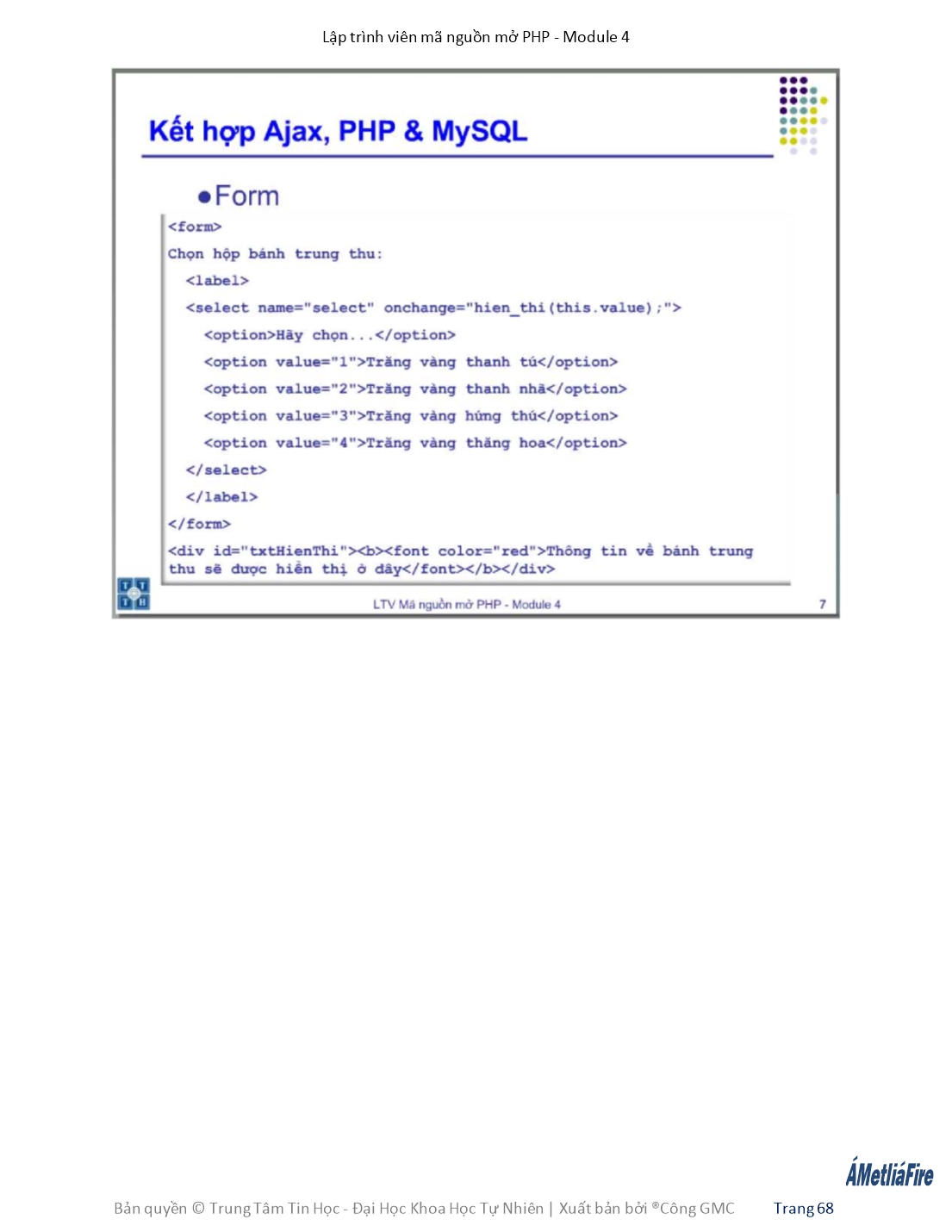Giáo trình Module 4: Lập trình viên mã nguồn mở PHP - Bài 6: Ajax 2 trang 5