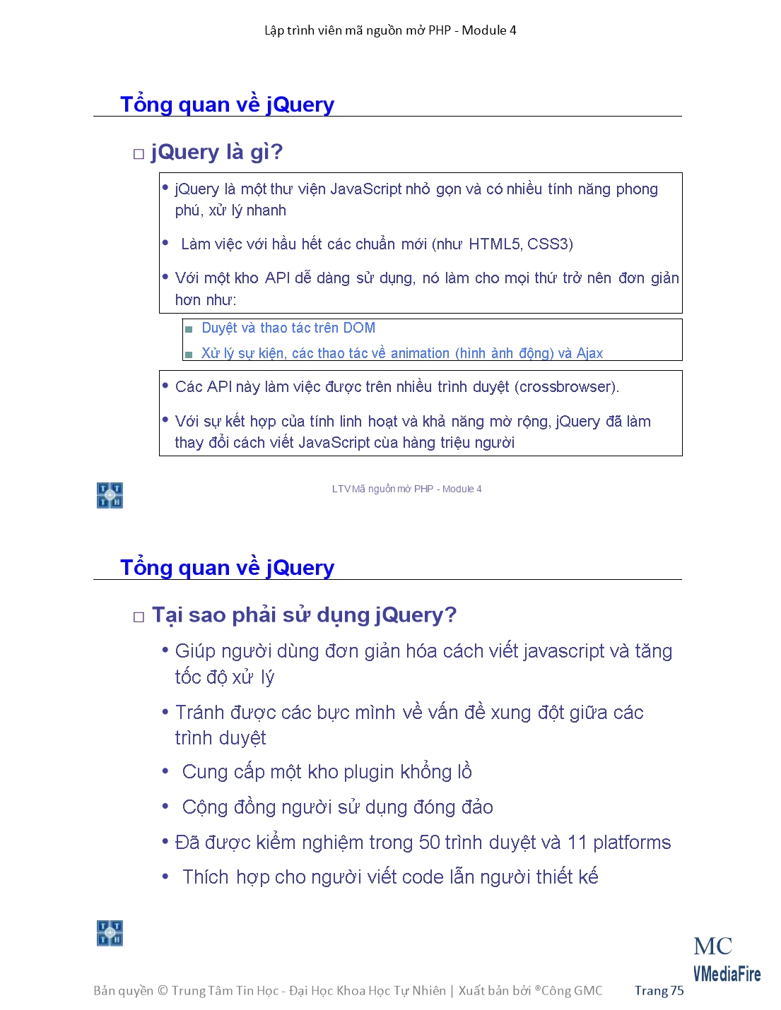 Giáo trình Module 4: Lập trình viên mã nguồn mở PHP - Bài 7: JQuery trang 3