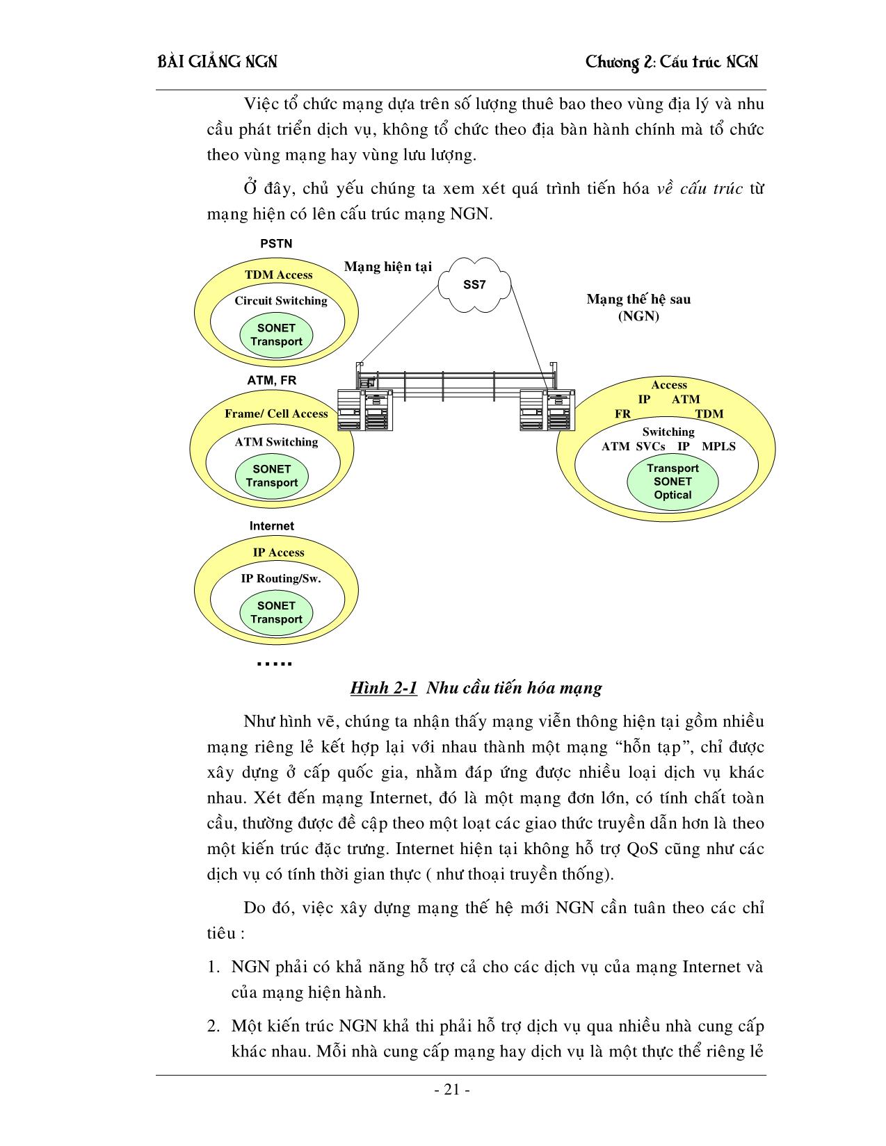 Giáo trình NGN - Chương 2: Cấu trúc mạng NGN trang 2