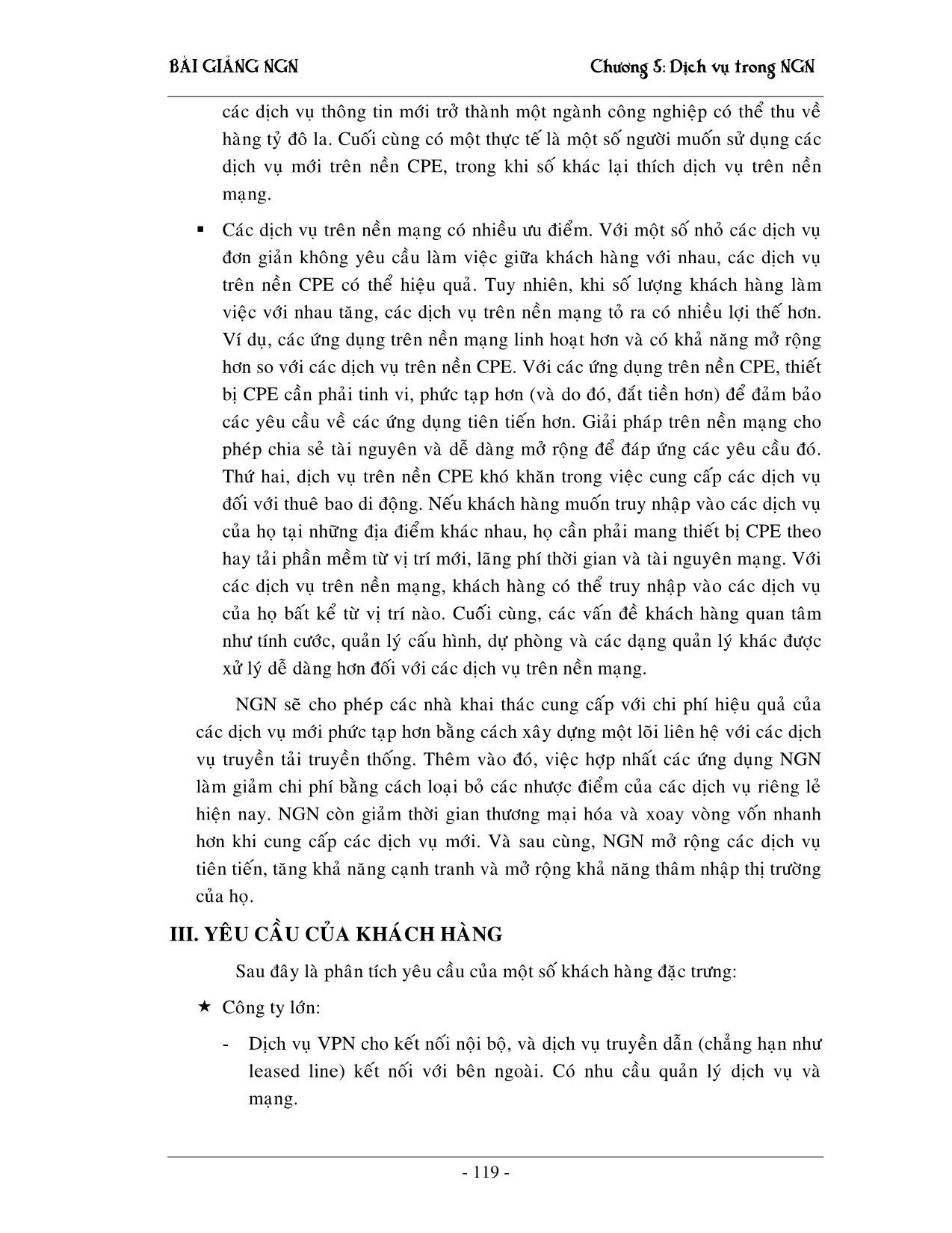 Giáo trình NGN - Chương 5: Dịch vụ trong mạng NGN trang 4