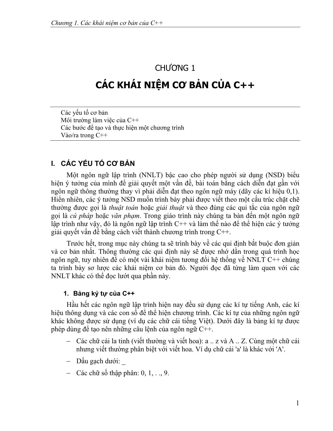 Giáo trình Ngôn ngữ lập trình C/ C++ trang 3