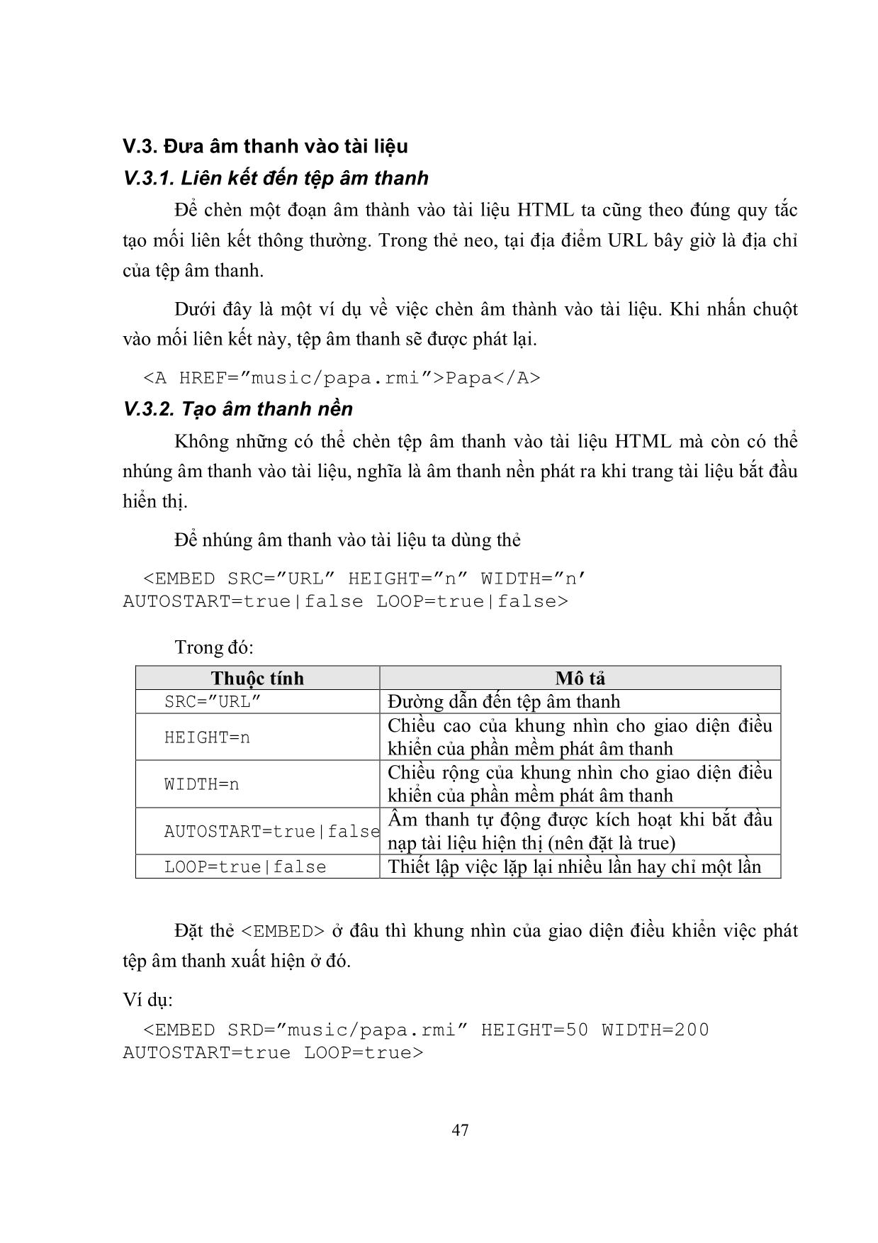 Giáo trình Ngôn ngữ siêu văn bản HTML (Phần 2) trang 4