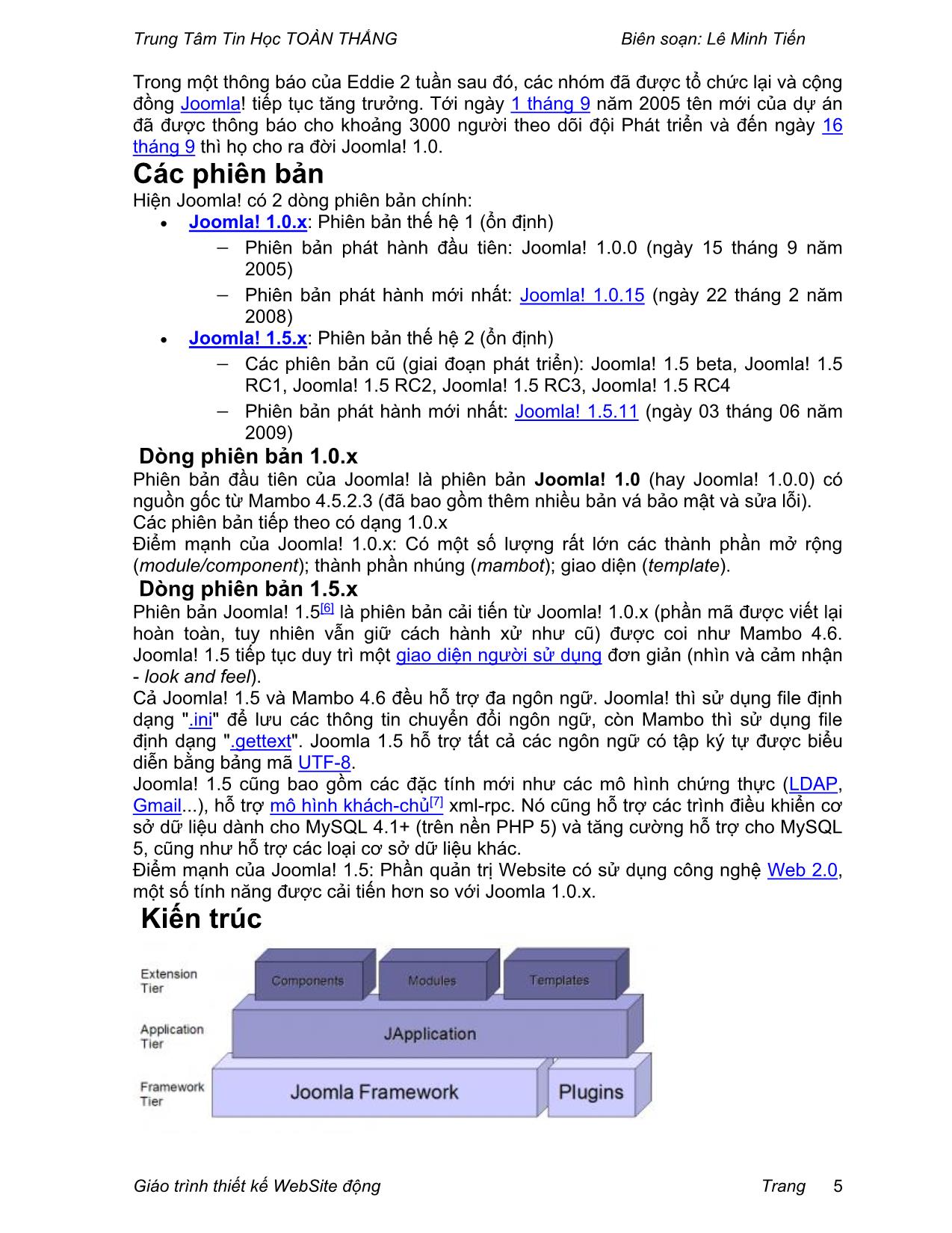 Giáo trình Thiết kế Website động với Joomla (Phần 1) trang 5