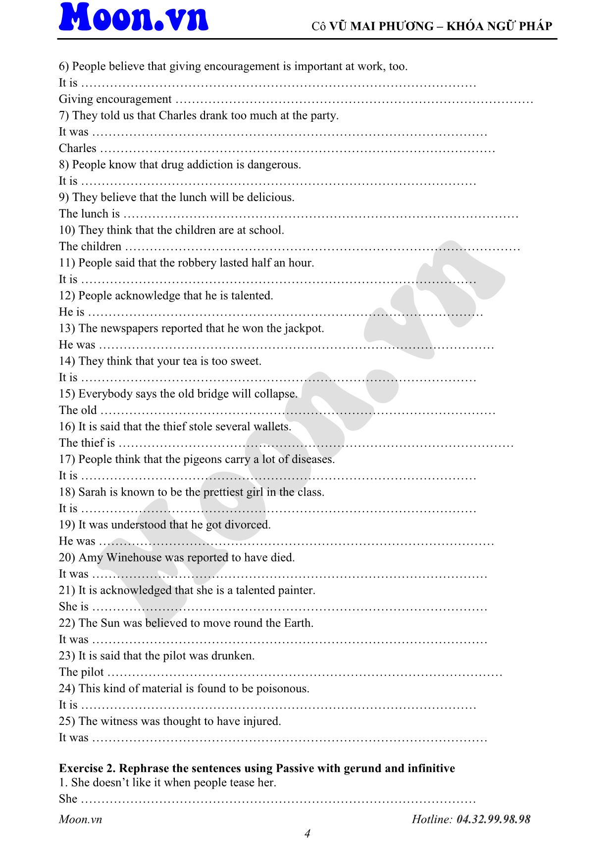 Giáo trình Tiếng Anh - Cấu trúc câu chủ động, bị động (Phần 3) trang 4
