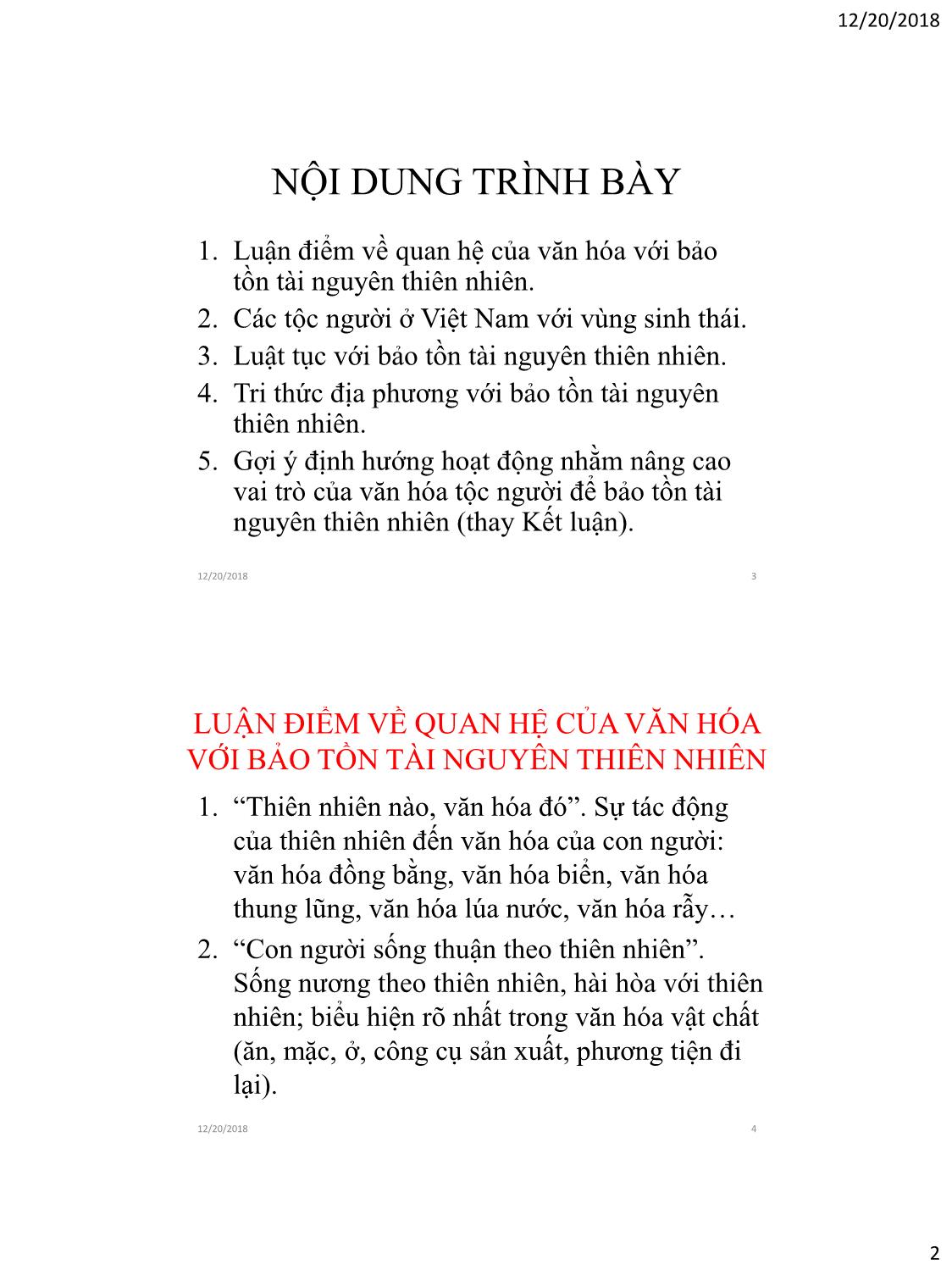 Giáo trình Văn hóa tộc người và bảo tồn tài nguyên thiên nhiên trang 2