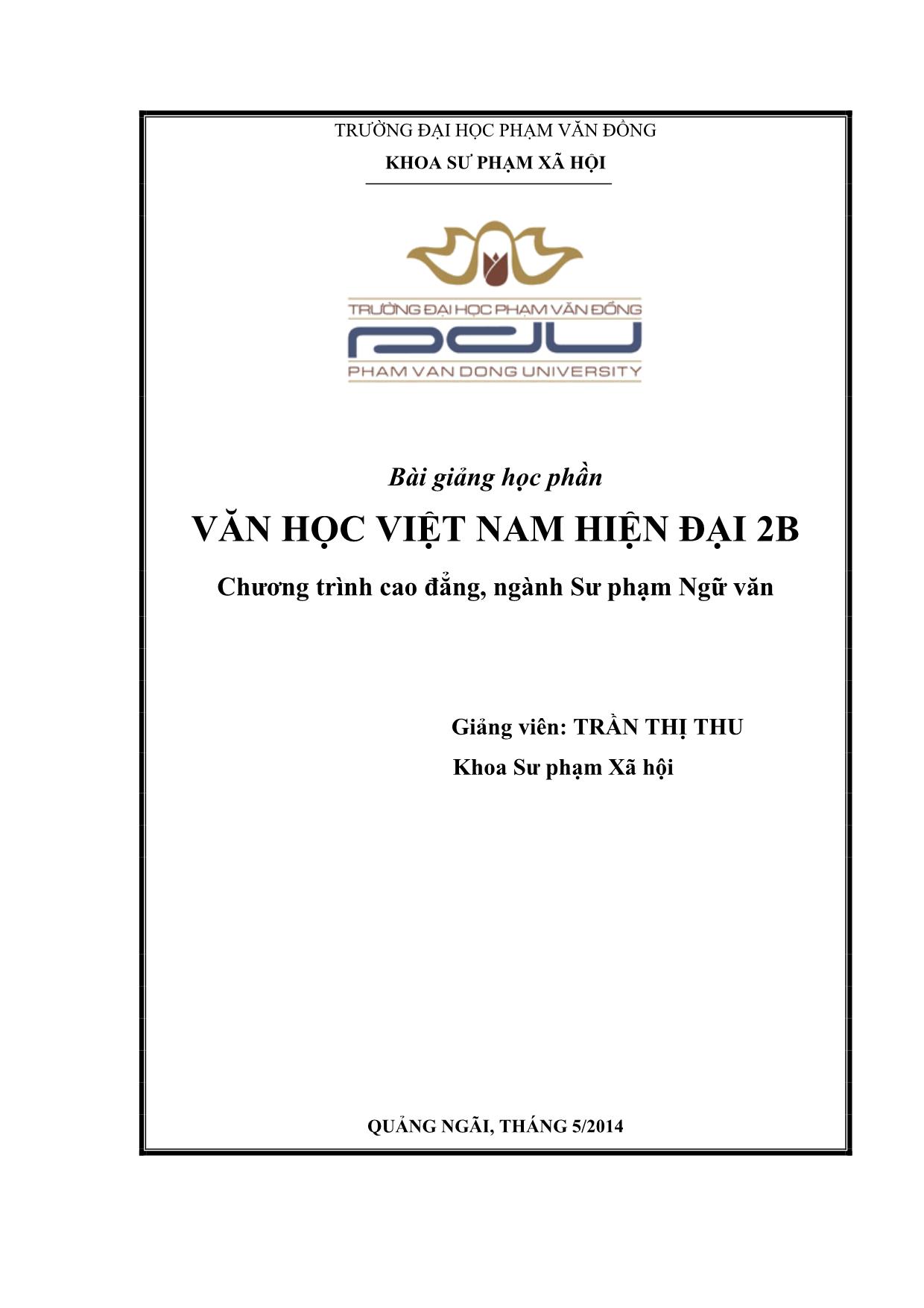 Giáo trình Văn học Việt Nam hiện đại 2B trang 1