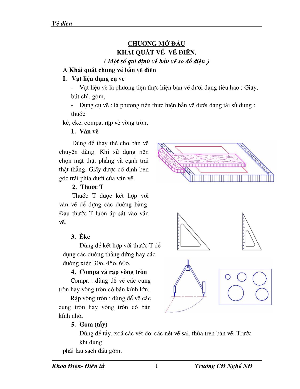 Giáo trình Vẽ kĩ thuật điện (Phần 1) trang 3