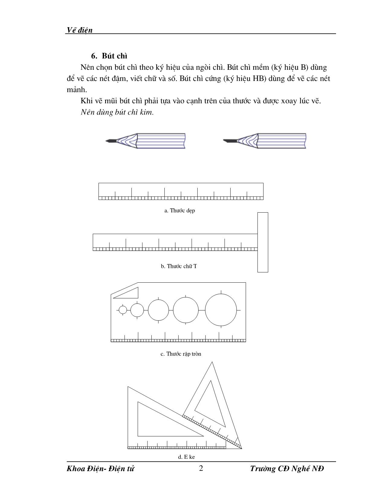 Giáo trình Vẽ kĩ thuật điện (Phần 1) trang 4