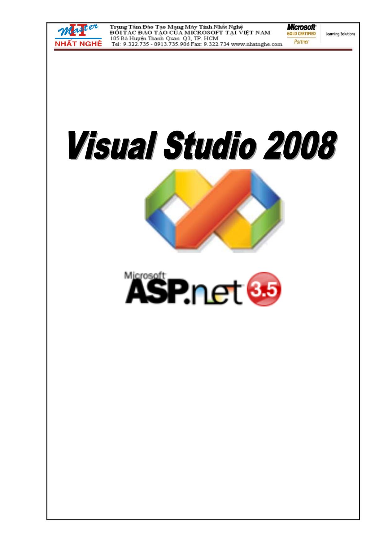 Giáo trình Visual Studio 2008 ASP.net (Phần 1) trang 1