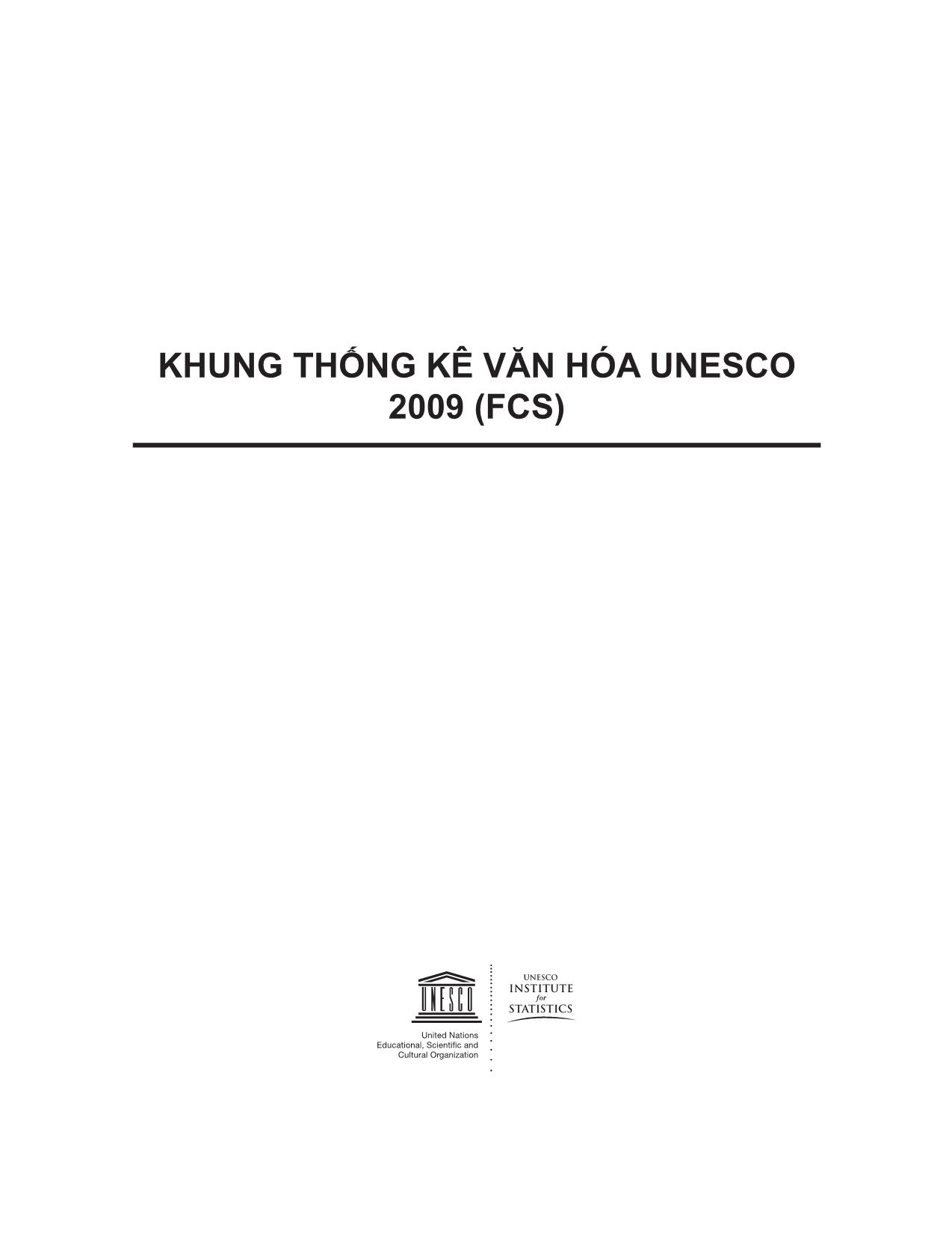 Khung thống kê văn hóa Unesco 2009 FCS) trang 1