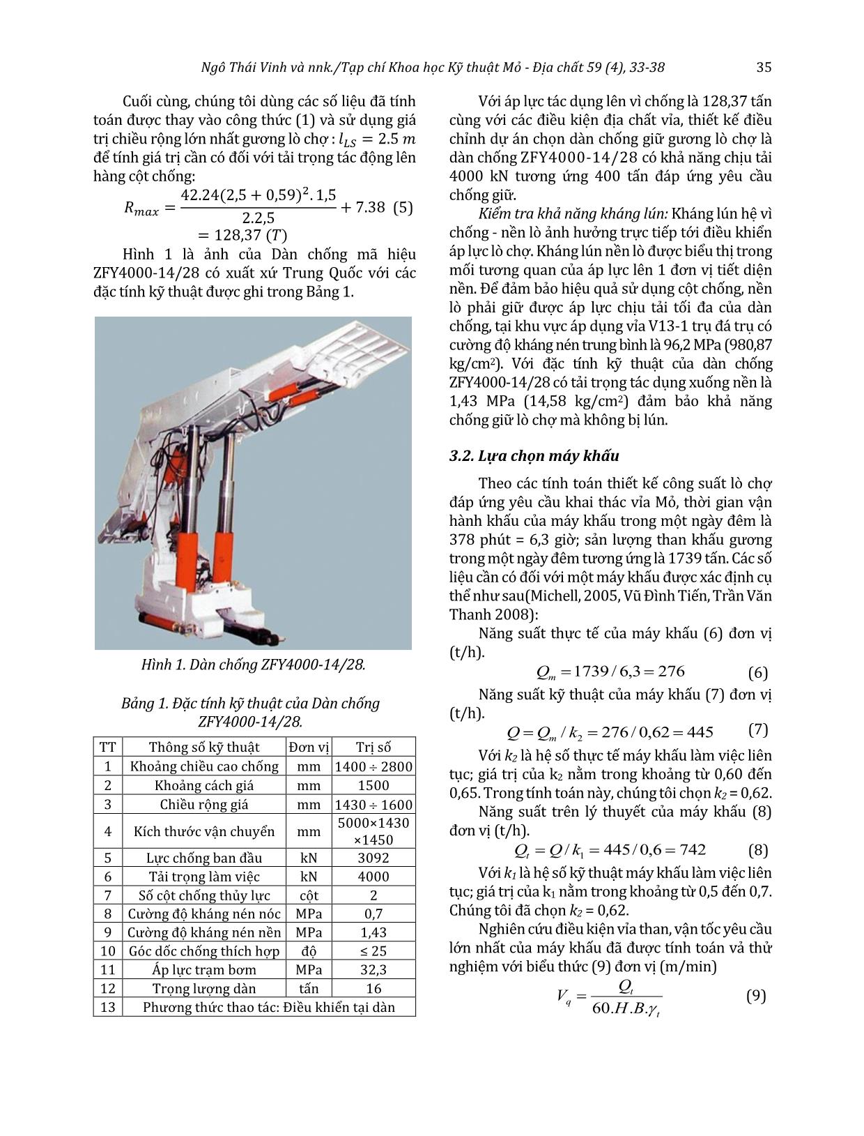 Lựa chọn tổ hợp thiết bị cơ giới hóa đồng bộ khai thác vỉa than V13-1 mỏ than Khe Chàm với công suất 400000 tấn/năm trang 3