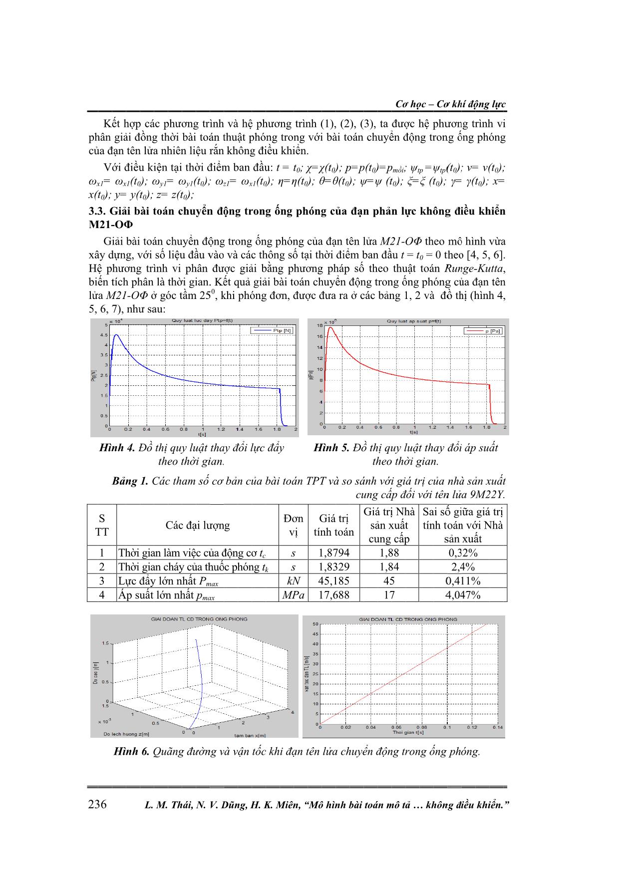 Mô hình bài toán mô tả chuyển động trong ống phóng của tên lửa nhiên liệu rắn không điều khiển trang 5